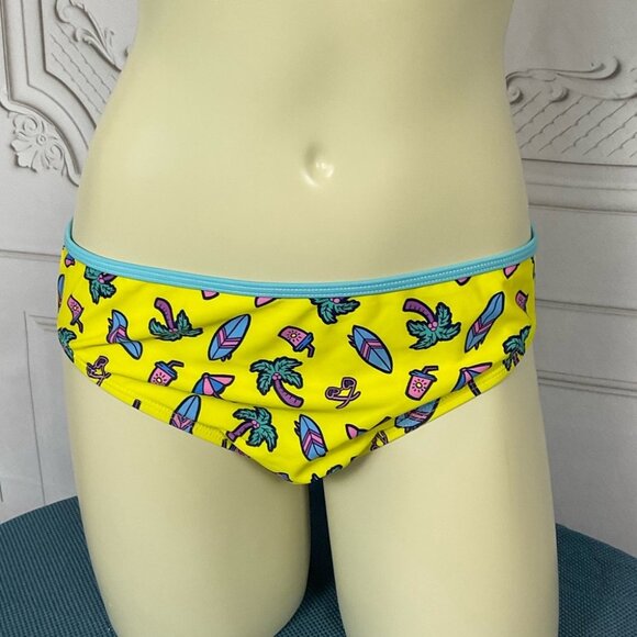 Undercurrent Juniors Neon Beach Design Strappy Bikini Size Large New - Picture 4 of 11